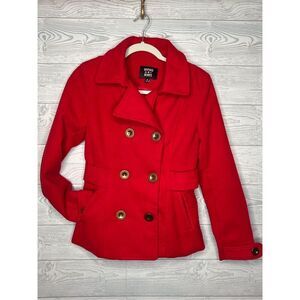 Inspired Hearts Red Pea Coat